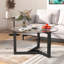 Table basse ronde en verre facile à assembler avec plateau en verre trempé et base en bois robuste