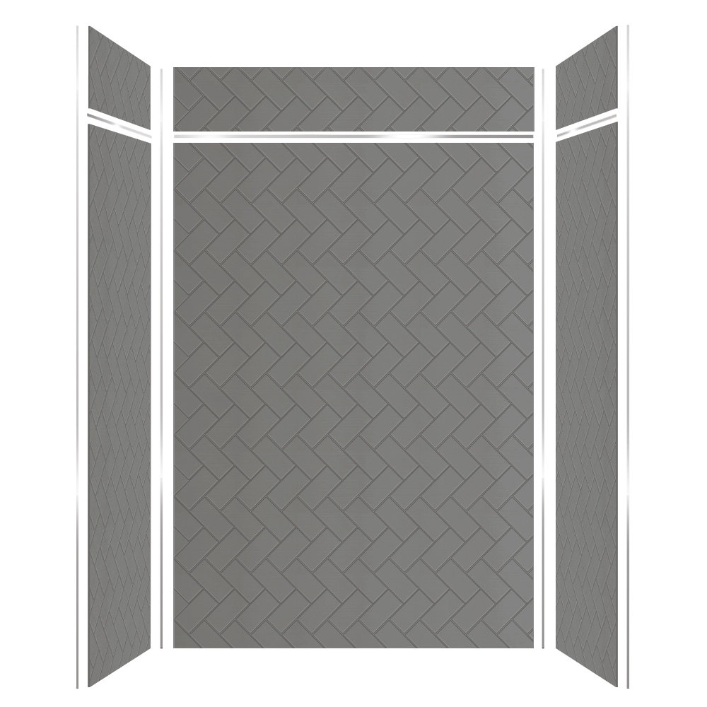 60'' W 36'' D 96'' H Glue Up Solid Surface Wall Transolid 