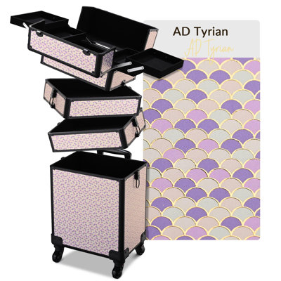  Cosmetology Case on Wheels 4in1 Professional Makeup Art Deco Tyrian