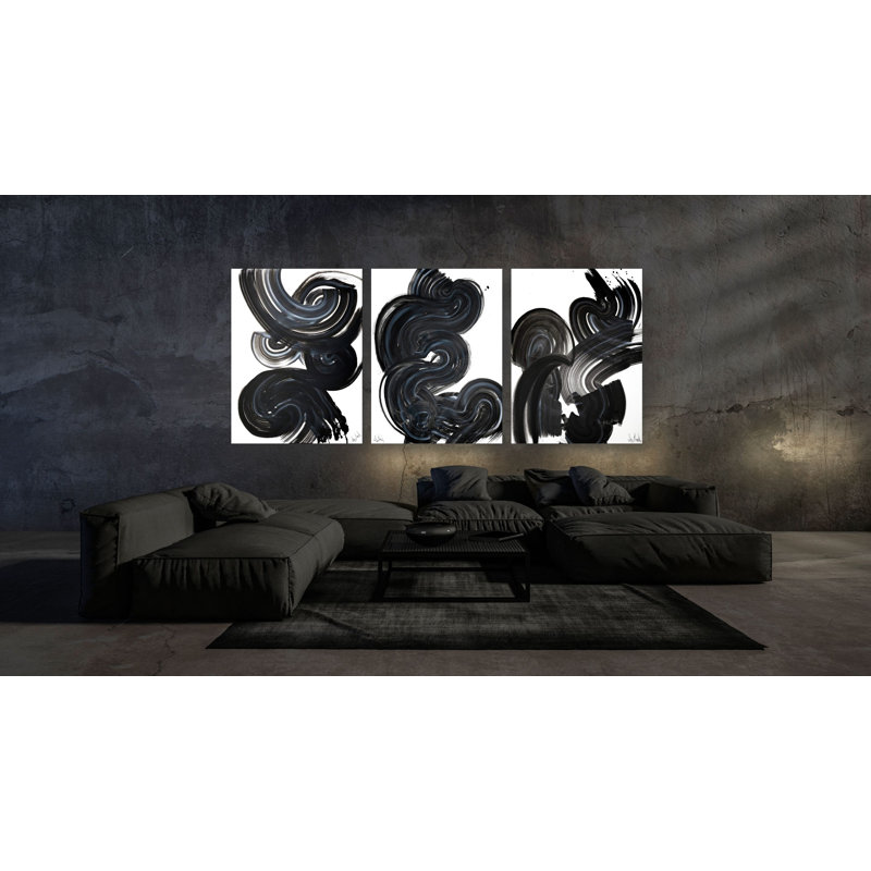 Current Print by John Beard, White Floater Framed, 40" H x 60" W x 3" D