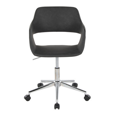 Shai 34.5'' H Faux Leather and Steel Upholstered Swivel Task Office Chair 