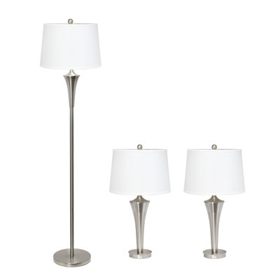 Ensemble 3 pièces de lampes de table et sur pied