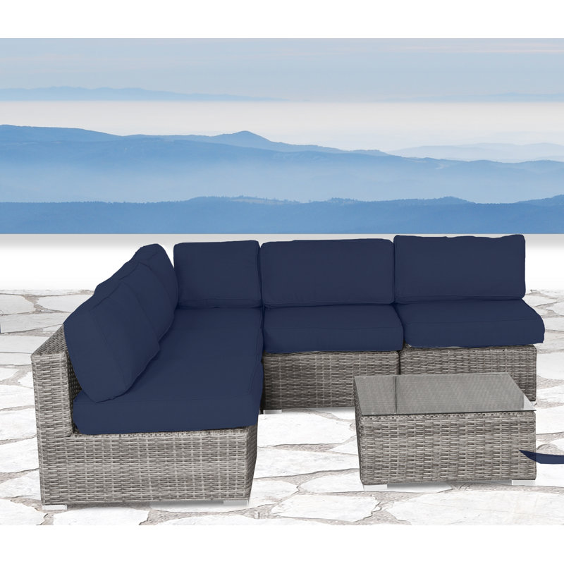 Treana Fully Assembled Wicker 4 - Person Seating Group with Cushions