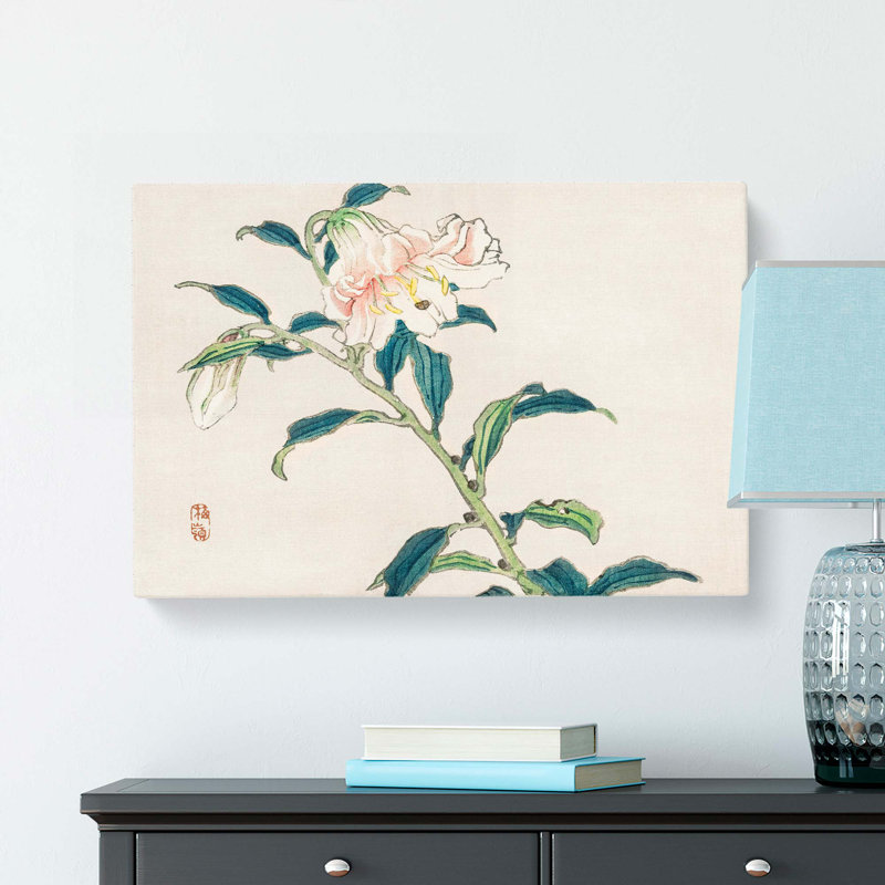Pink Lily by Kono Bairei - Wrapped Canvas, 40cm H x 60cm W x 3cm D