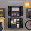Armoire de rangement pour garage, armoire à outils robuste en métal de 73 po avec portes verrouillables, 2 tiroirs et tablettes réglables-129339011