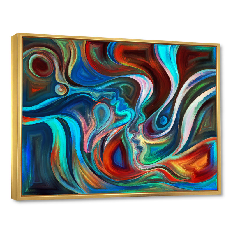 Energy of Unity II - cadre photo, impression sur toile, H 8 po x l 12 po x P 1 po, Cadre flottant doré
