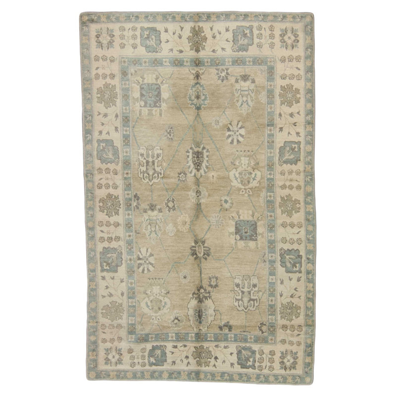 Dorset Wool Floral Area Rug in Blue/Neutral/Taupe, Rectangle 12' x 16'