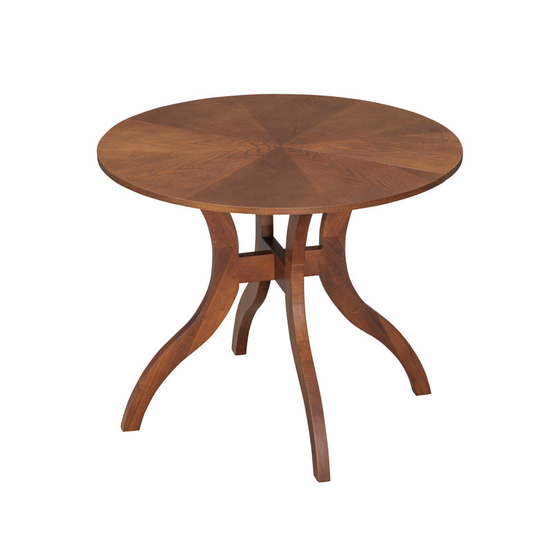 Baylor 39.4" Traditional Round Dining Table with Solid Wood Legs, Walnut