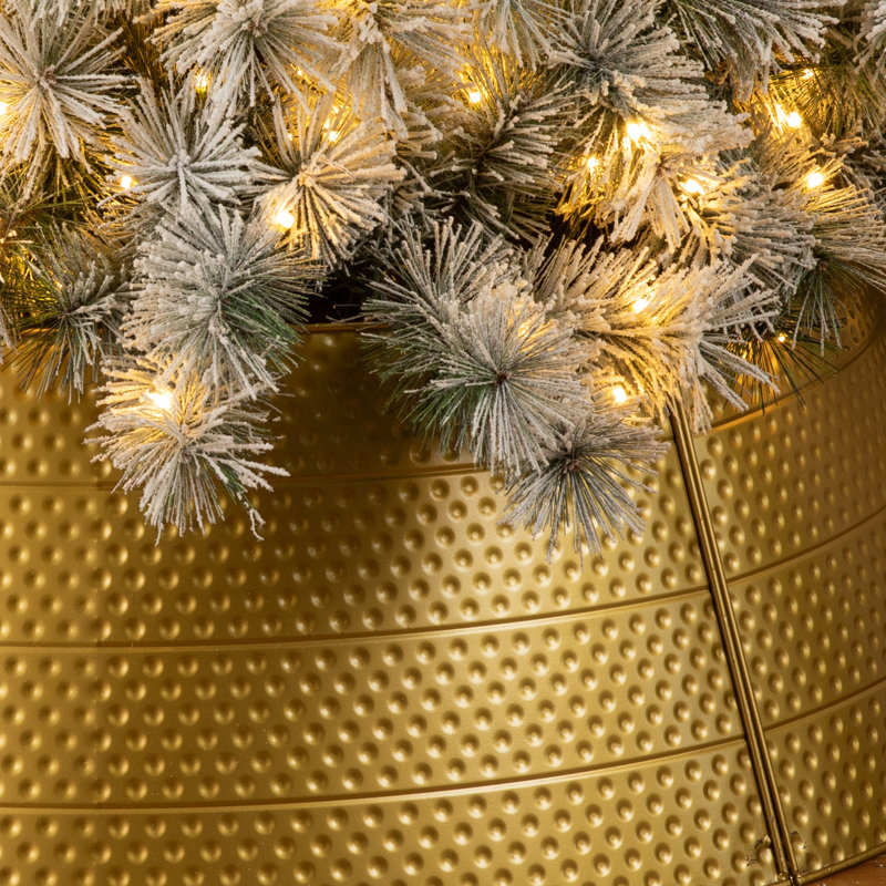 Collet d'arbre de Noël en métal martelé 40,5 po P (KD), Or, H 13 po x l 40,5 po