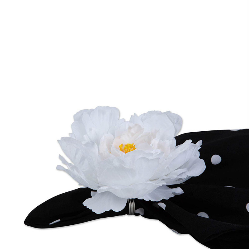 Rond de serviette Jacque, Pivoine blanche