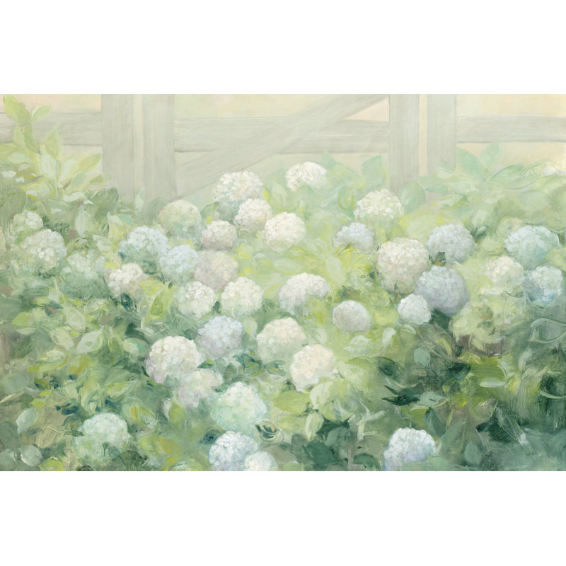 «Hydrangea Lane» par Julia Purinton, reproduction d'art sur toile tendue, H 12 po x l 18 po