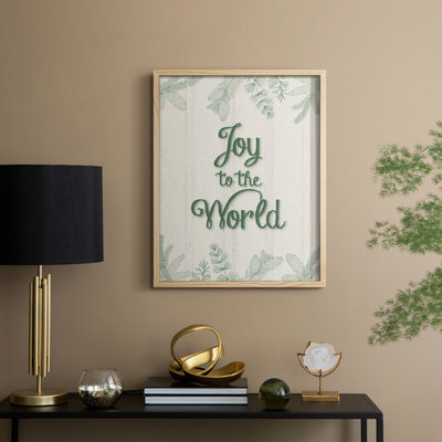 «Joy to the World», reproduction encadrée - bois massif