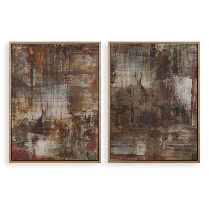 Molten Patina Framed Canvases, Set/2