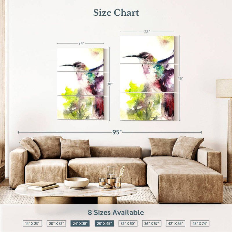 Brampt Hummingbird Hues, 38" H x 24" W
