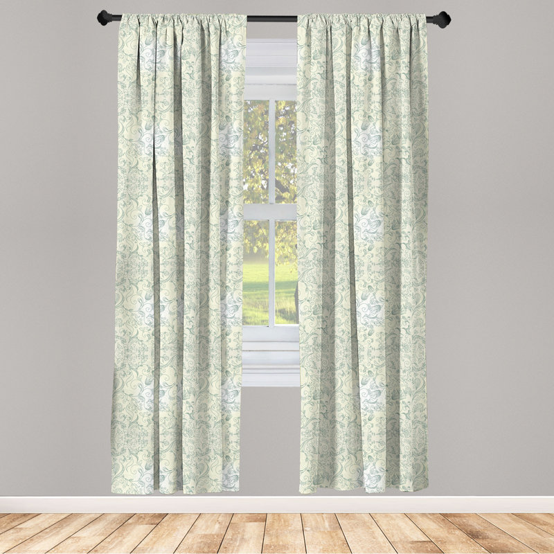 Nature Semi-Sheer Rod Pocket Curtain Panels, 28" x 84"