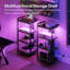 4-Tier AV Media Console With Charging Station and LED Light-1247851237