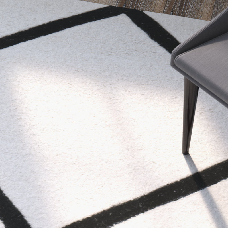 Teresita Hand Tufted Wool Geometric Rug, Rectangle 6' x 9'