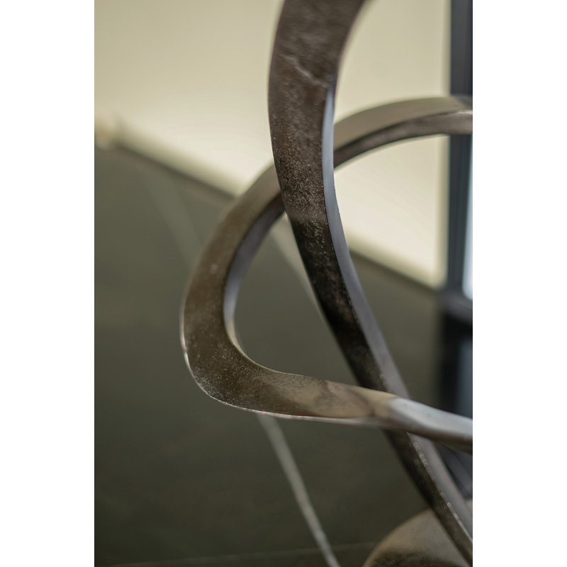 Sculpture Lonelle Alu sur base en bloc, fumée B, Noir fumée