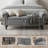 Upholstered Storage Bench for End of Bed with Roller Arms, Bench with Storage for Queen Bed, Dark Grey-114292831