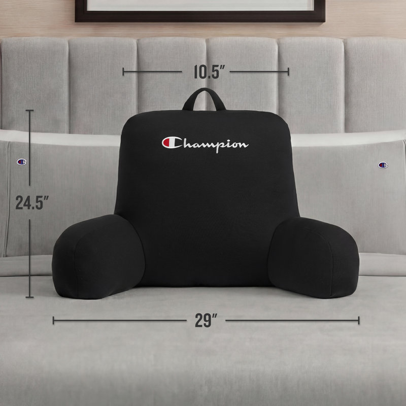 Champion Jersey Backrest Pillows, Black, 34" x 20" x 18"