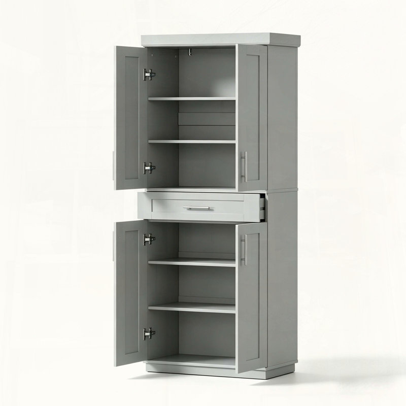 Grande armoire de rangement avec tablettes réglables, Gray