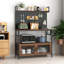 Étagère de cuisine avec porte, support pour four à micro-ondes, étagère de rangement utilitaire, organisateur de cuisine durable pour petits espaces