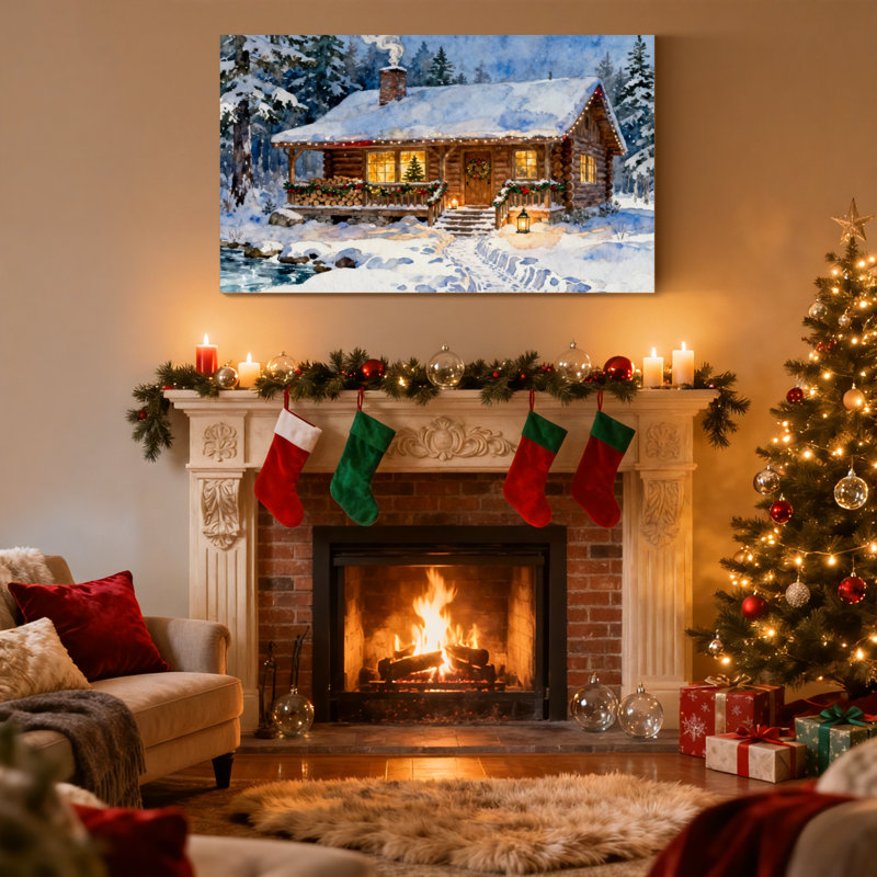 Scène de Noël enneigée de Noël, paysage d'hiver, ensemble de 3 impressions sur toile, H 20 po x l 30 po