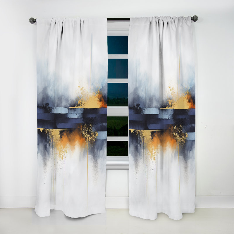 Allante - Rideau obscurcissant abstrait peinture - 1 panneaux, L 52 po x L 84 po