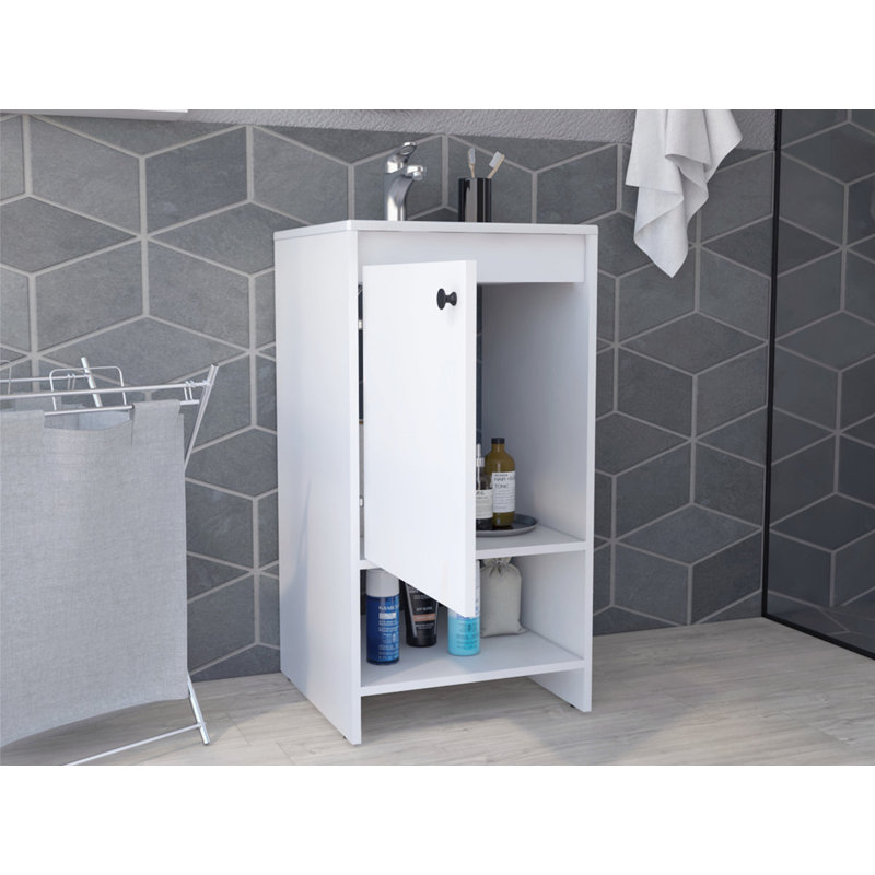 Meuble-lavabo de salle de bain Abondant, Blanc