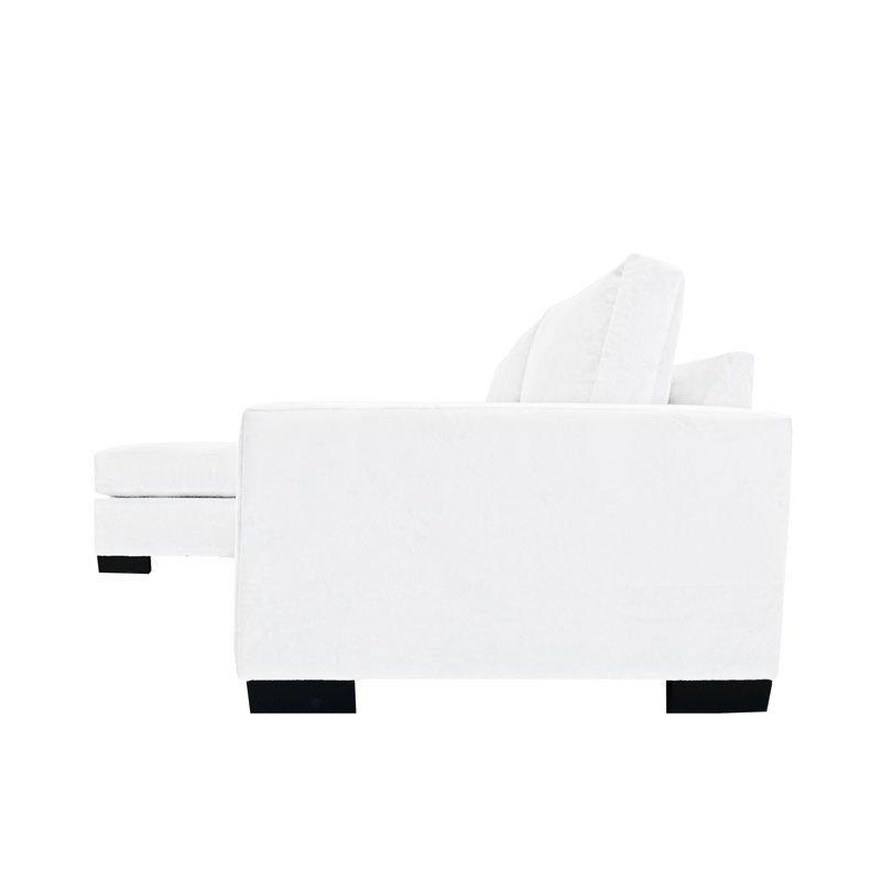 Dale Upholstered L-Shaped Sectional, Black, Left Hand Facing, Supreme Noir