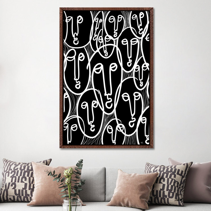 Faces 1 Piece Wall Art on Canvas, 152.5 cm H x 101.5 cm W, Classic Wood Floater Framed