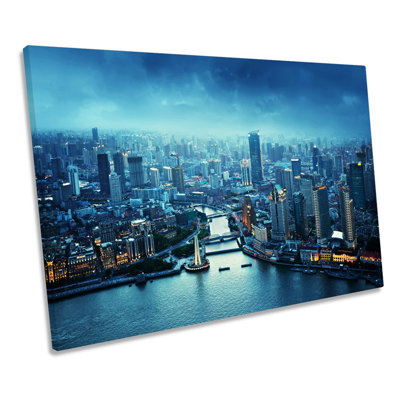 Shanghai China Skyline - Wrapped Canvas Print