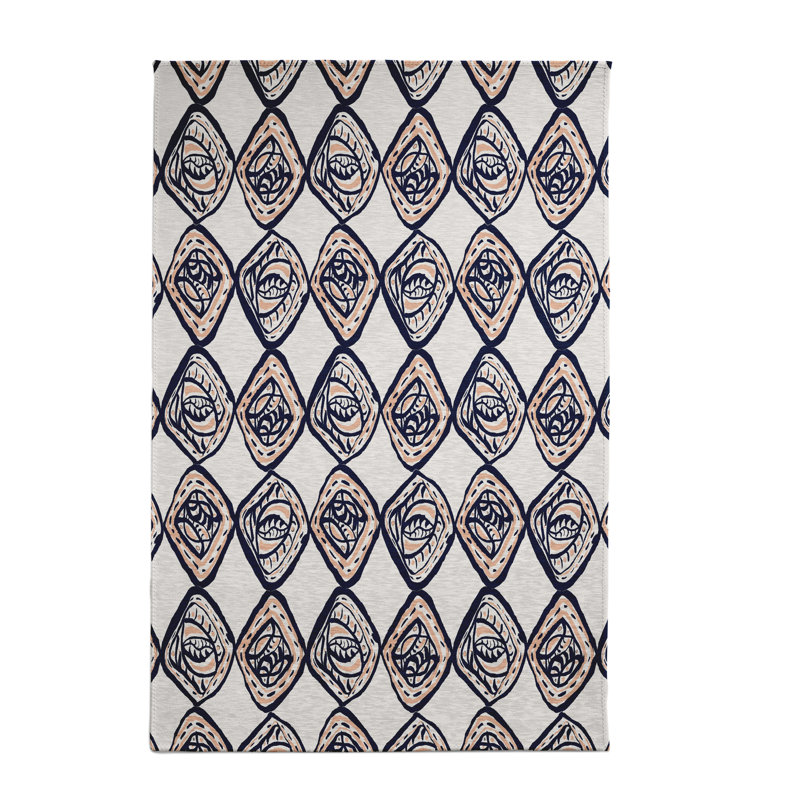 Bleu marine/brun Tapis décoratif, Rectangle 2 pi x 3 pi