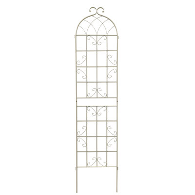 Paquet de 2, treillis de jardin en métal 86,7 "x 19,7" antirouille pour plantes grimpantes, crème de soutien pour fleurs d'extérieur