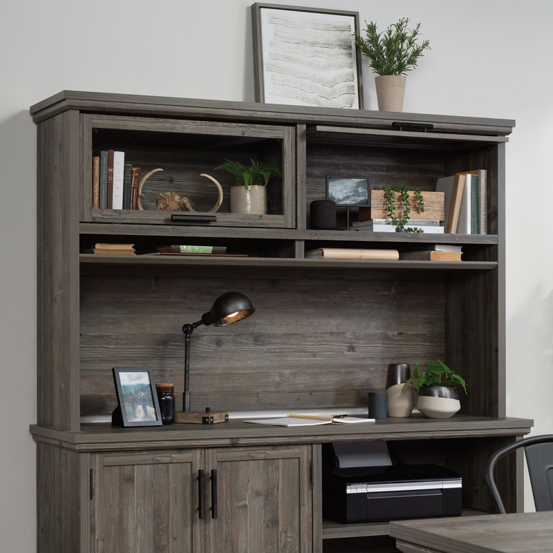 Aspen Post 41.33" H x 65.12" W Desk Hutch, Pebble Pine