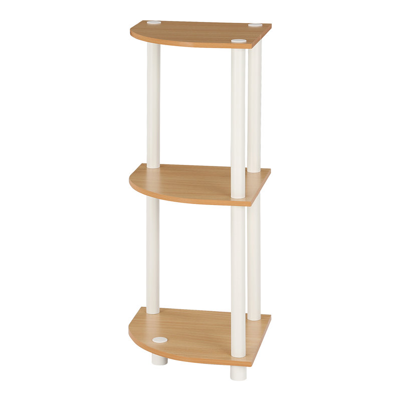 75.2cm H x 29.5cm W Corner Bookcase, Beech/White