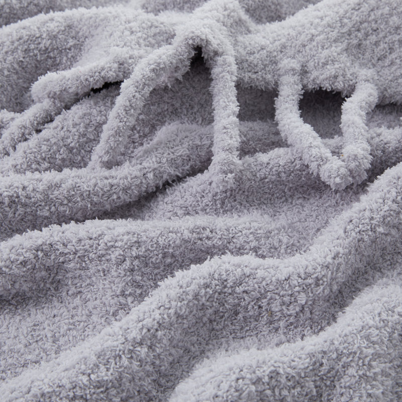 Jeté Solstice en chenille unie, 50 po x 60 po, gris