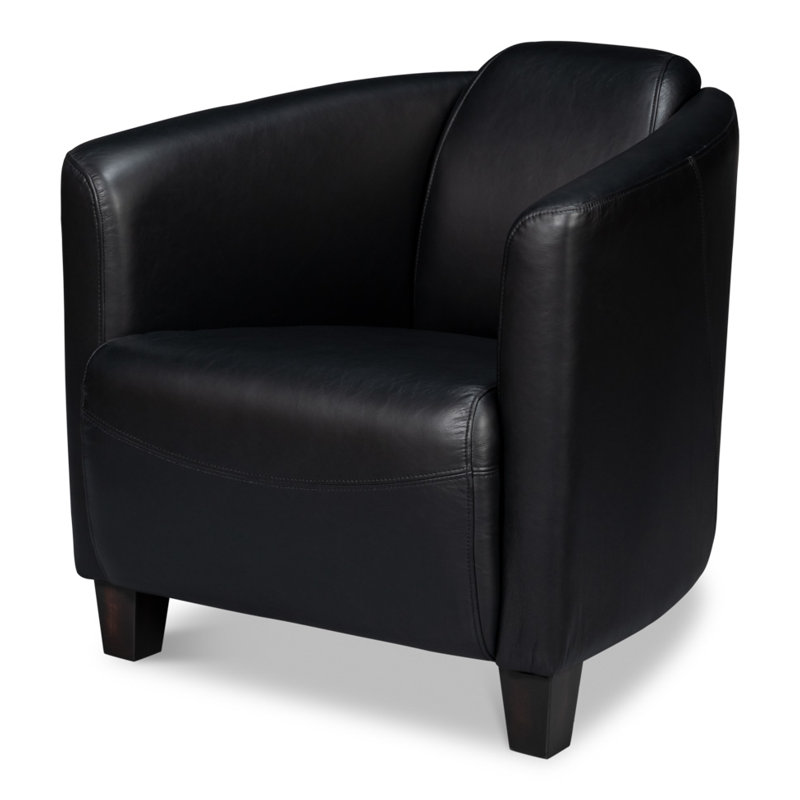 Mandy Armchair, Black Genuine Leather
