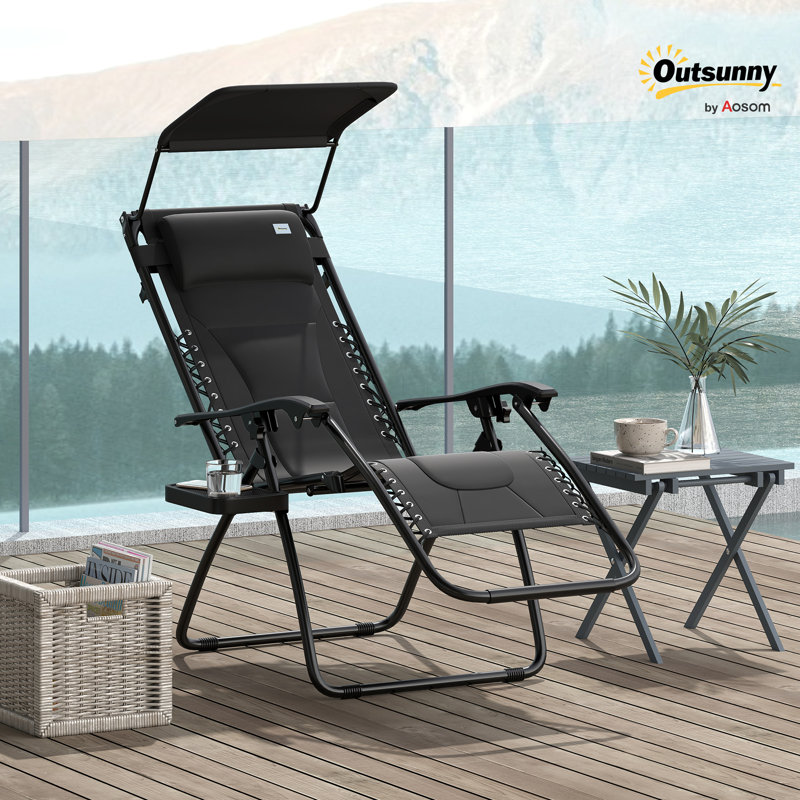 Outdoor Lounge Chair, Black