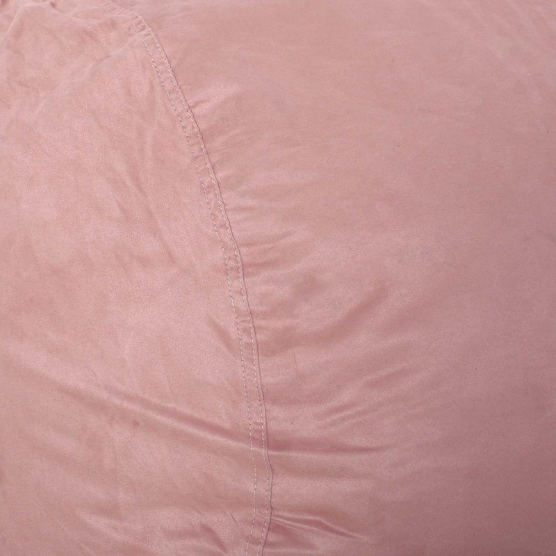 Fauteuil à billes cylindrique en microfibre avec couvercle amovible, 33" H x 70" W x 45" D, Rose Pink Fabric