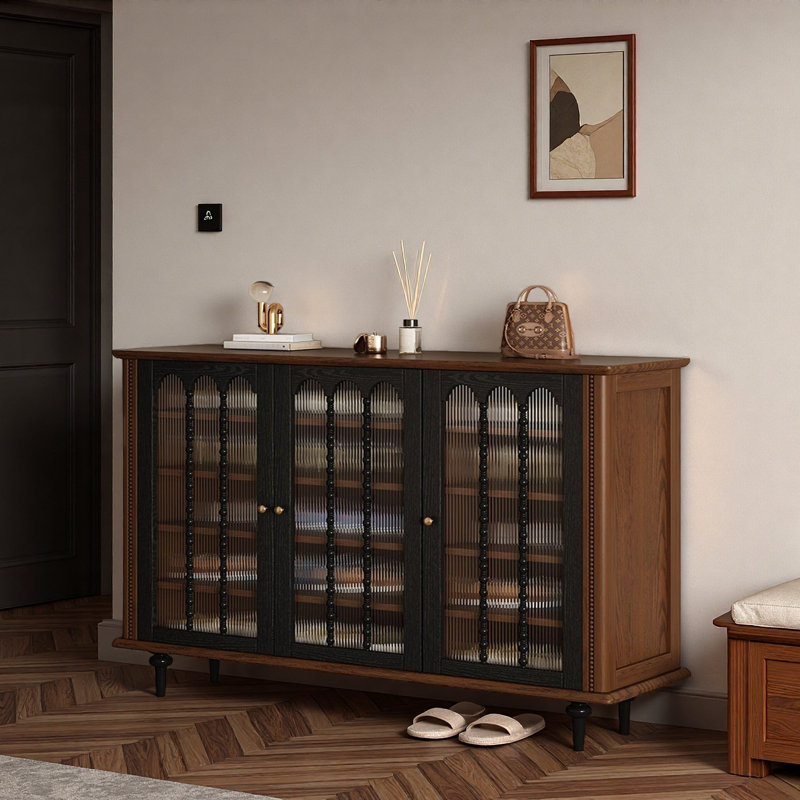 Armoire à chaussures de style français rétro, H 39,37 po x l 51,18 po x P 15,75 po