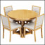 Ensemble de table de salle à manger 5 pièces avec table ronde extensible et 4 chaises rembourrées pour une utilisation polyvalente dans les salles à manger et les salons-942761120-942761123