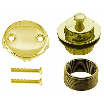 Twist & Close Bathtub Drain Trim with 2-Hole Faceplate and Adapter Bushing