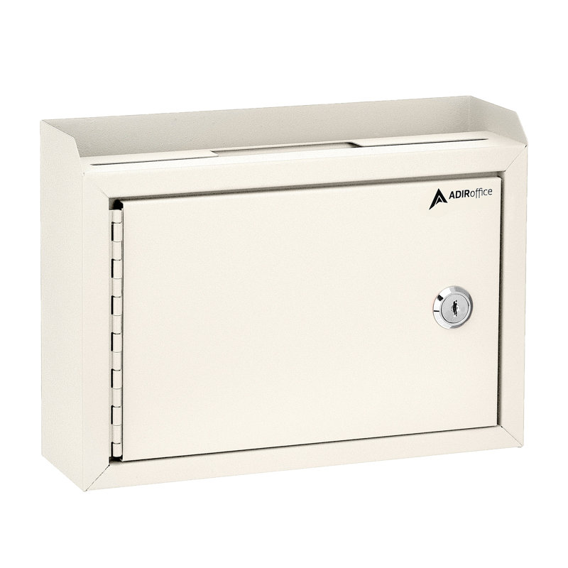 Boîte de dépôt de taille moyenne multi-usages en acier avec cartes, Blanc