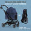 Poussette tout-terrain pour chiens de petite à moyenne taille, poussette pour chiens et chats, promenades extérieures à une main, pliage facile à une main, auvent imperméable et anti-UV à double couche et filet respirant-129411750