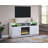 Ambrose 70"W White Walnut Finish Fireplace Console Tv Stand With Heater, Led Light, Cabinets, Shelves-1850328066