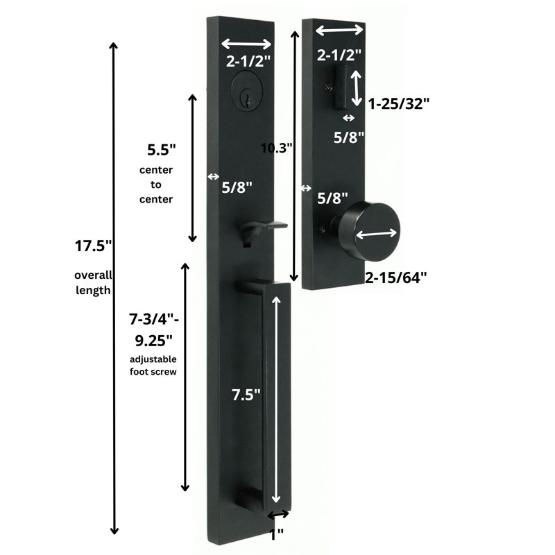 Complete Dummy Entry Set Reversible, Matte Black