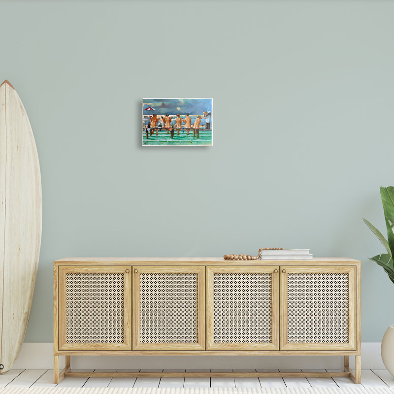 «Beach Dock Women Summer Fun», estampe numérique par Ronald West, H 10 po x l 15 po