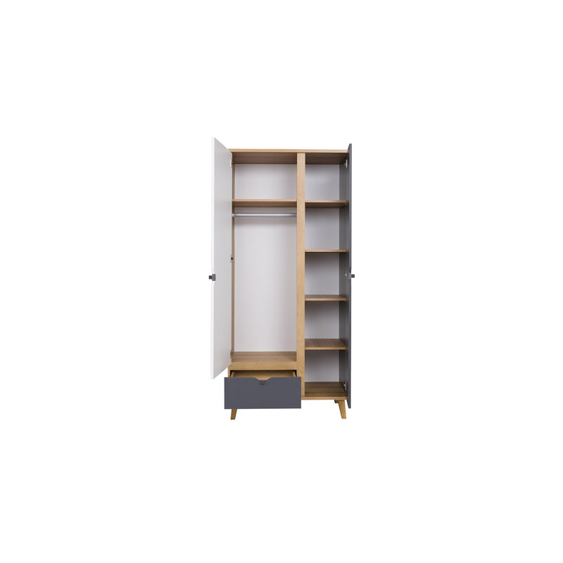 Coelia 2 Door Solid + Manufactured Wood Wardrobe