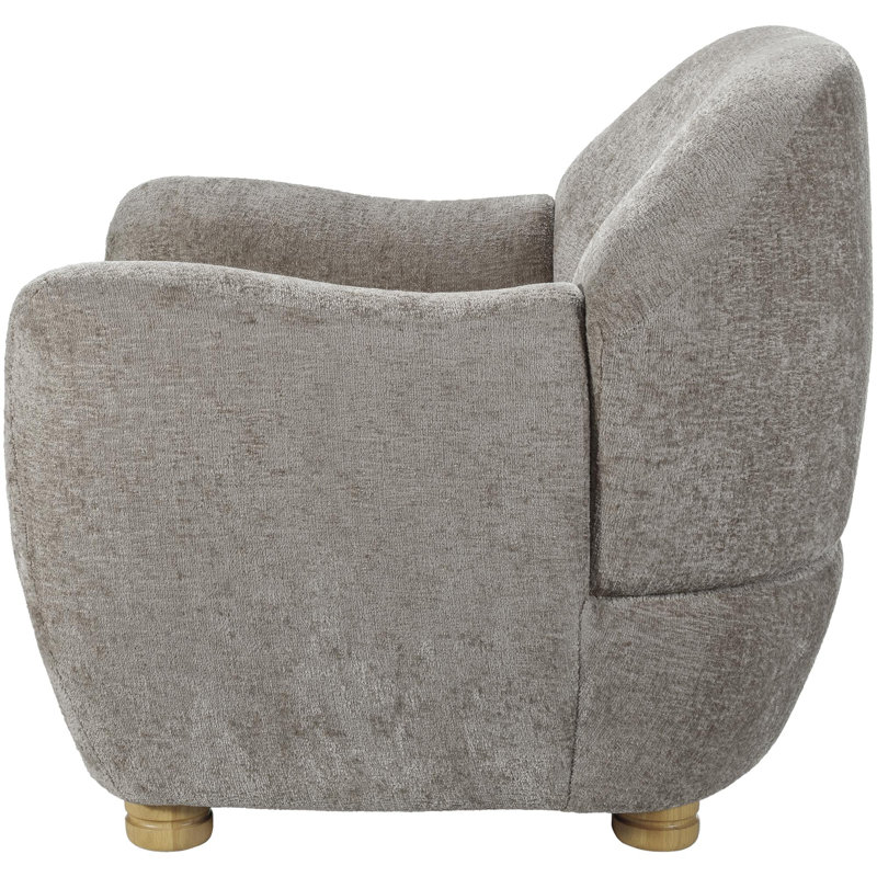 Merrilyn Modern Accent Chair, Brown, Gray Polyester